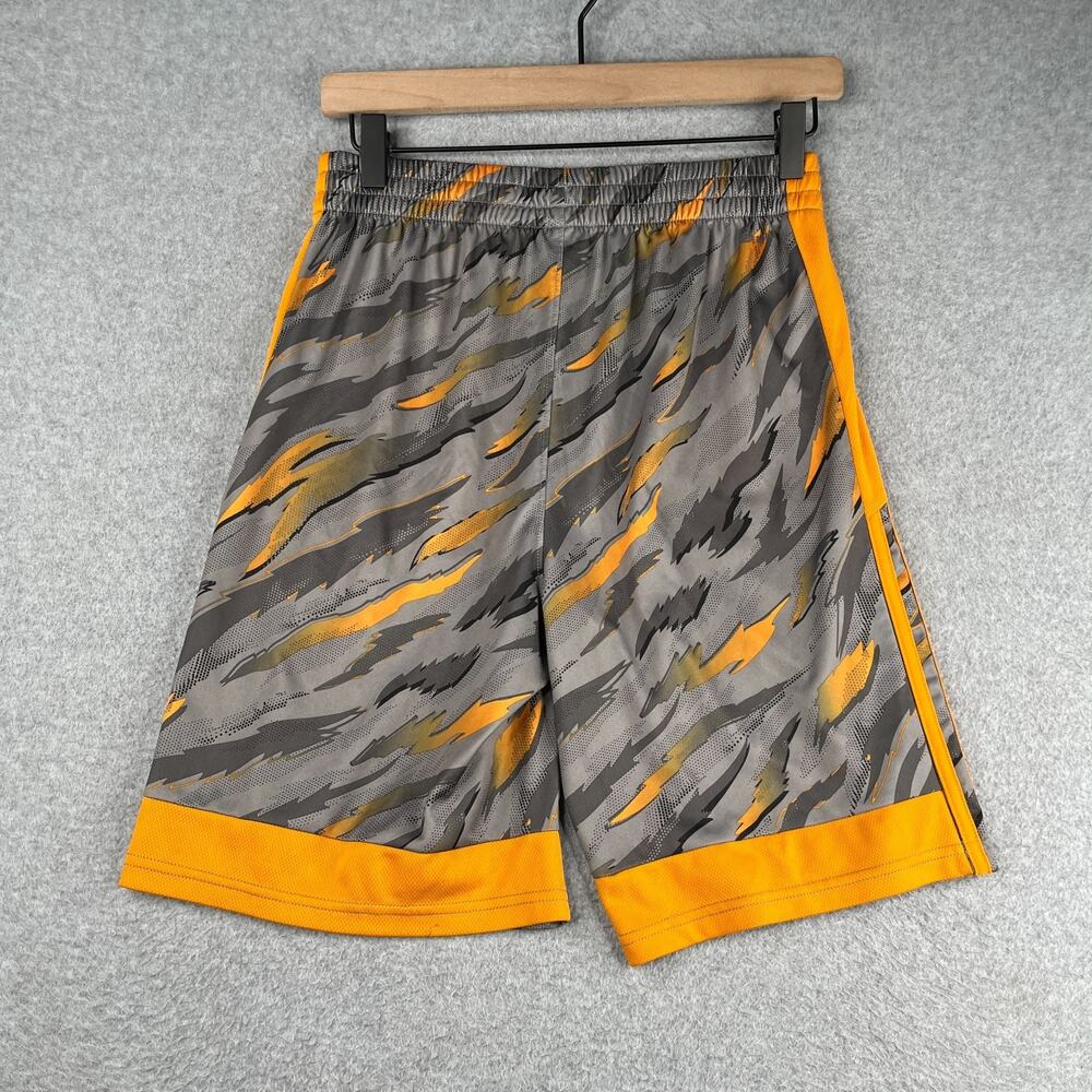 Adidas Gym Basketball Shorts Youth XL 18/20 Gray Orange Geometric Sports - Picture 7 of 8
